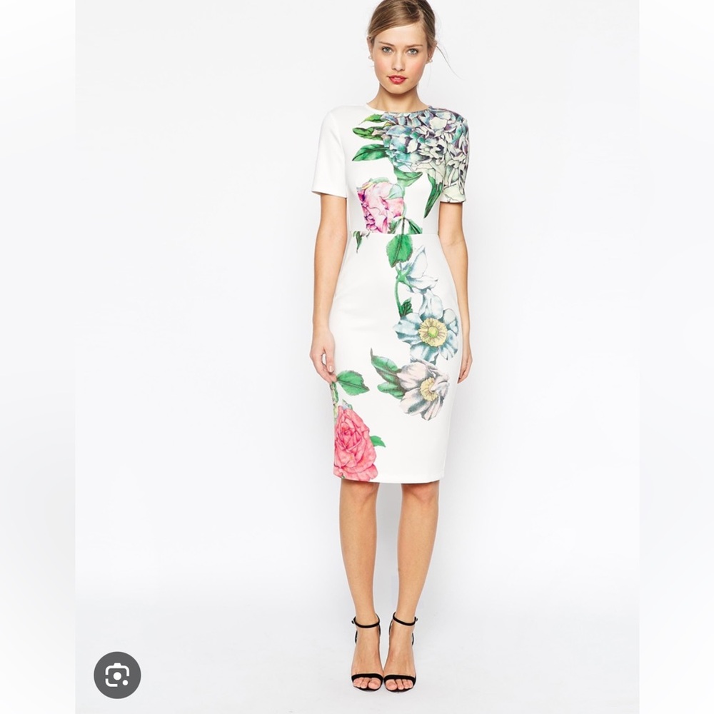 ASOS Floral Midi Bodycon Dress